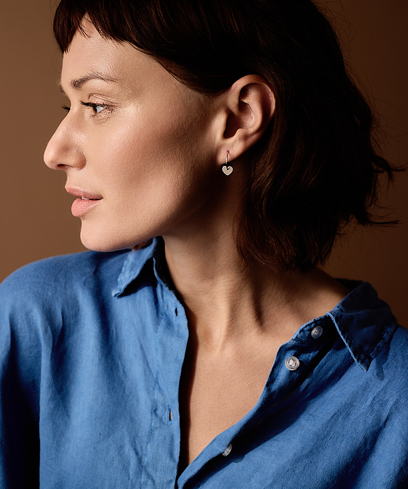 Ear Ring 14 mm, Pendant Heart