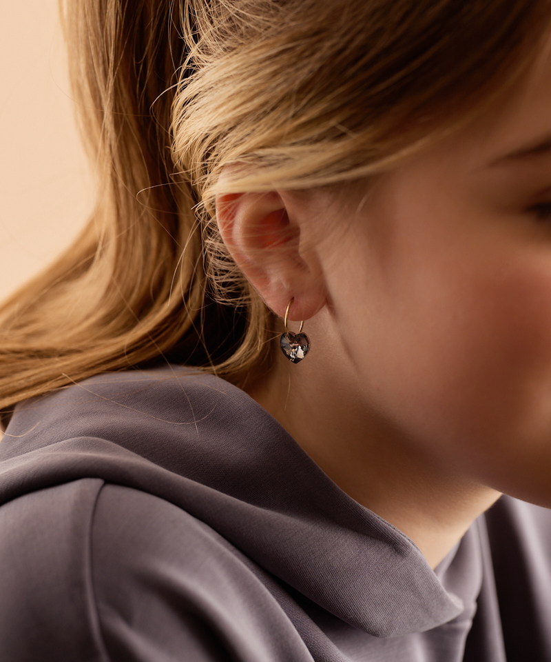 Ear Ring 14 mm, Heart Ear Ring 14 mm, Heart