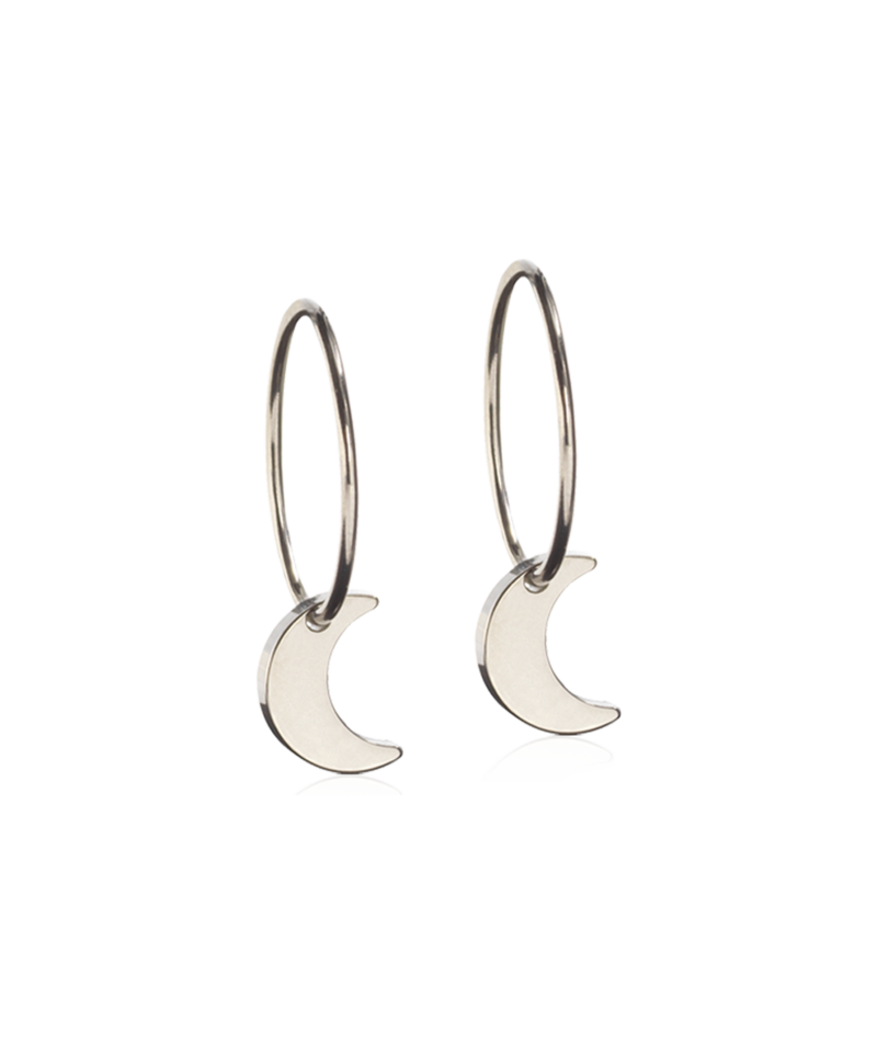 Ear Ring 14 mm, Pendant Moon Ear Ring 14 mm, Pendant Moon